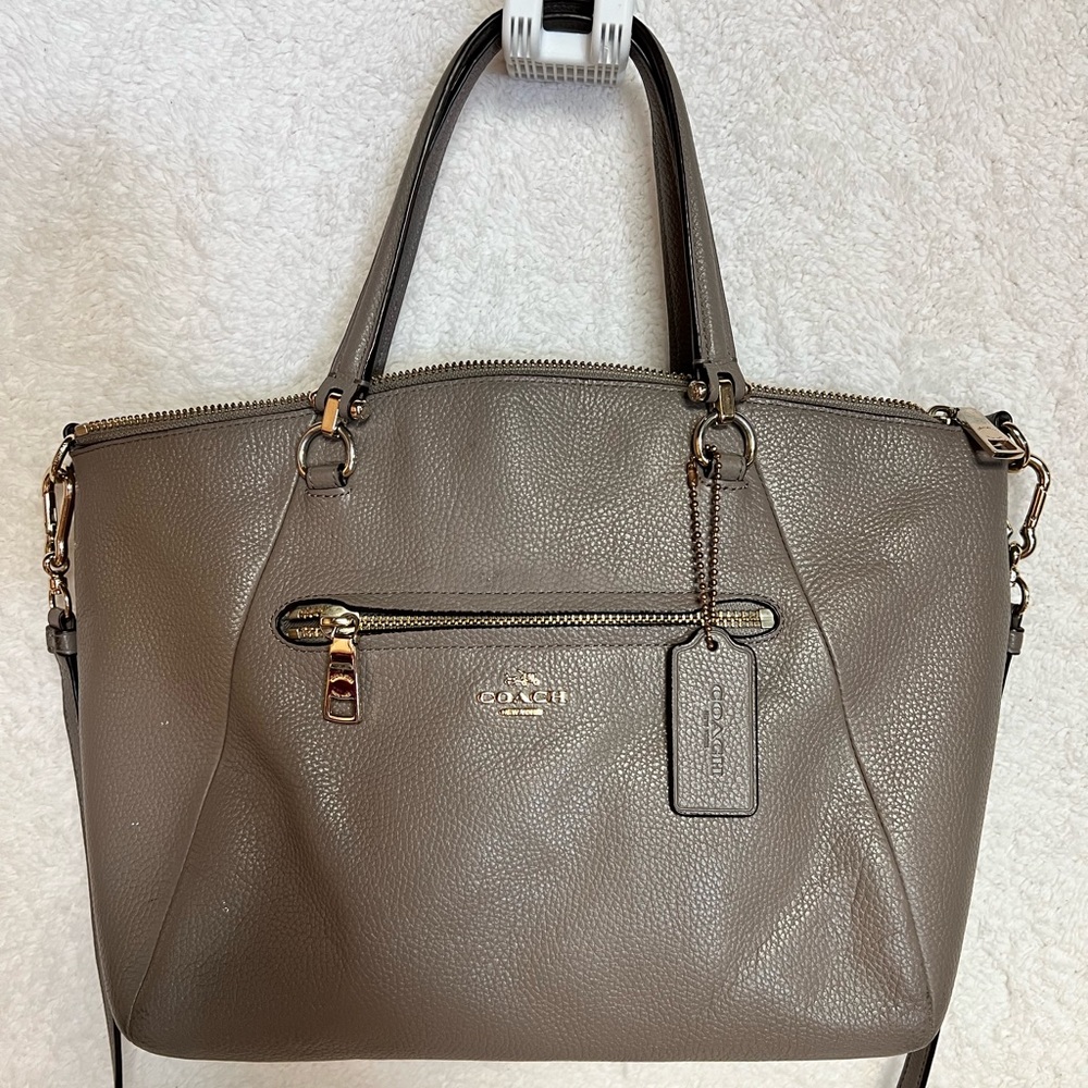Coach Taupe Leather Tote Bag